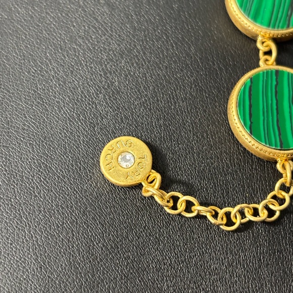 Tory Burch Green and Gold Adjustable Bracelet. NWT. 7”-8” - Picture 4 of 5